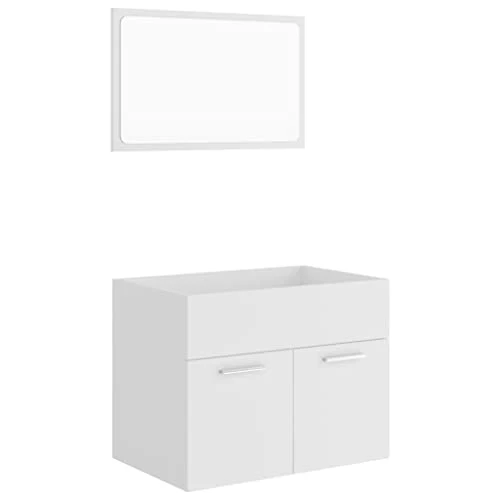 vidaXL Set Mobili da Bagno 2 pz Bianco Truciolato