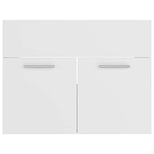 vidaXL Set Mobili da Bagno 2 pz Bianco Truciolato