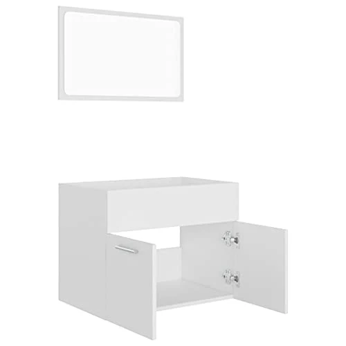 vidaXL Set Mobili da Bagno 2 pz Bianco Truciolato