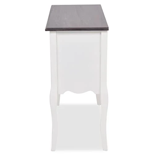 vidaXL Tavolo consolle legno con 6 cassetti bianco