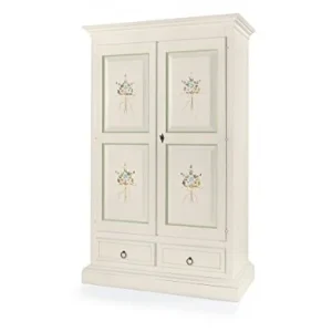 Vintage Home Armadio Legno 2 Porte +2 cassetti con Cappello Dritto 125x61x200h