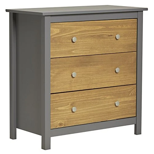 Bonnie Cassettiera 3 Cassetti Grigio, 79 X 40 X 80 CM VS Venta-stock