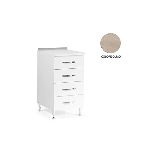 WEBMARKETPOINT Cassettiera per cucina 4 cassetti legno nobilitato Olmo cm H 85x50x40