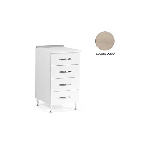 WEBMARKETPOINT Cassettiera per cucina 4 cassetti legno nobilitato Olmo cm H 85x50x40