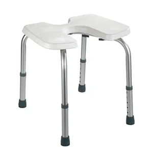 WENKO Sgabello doccia Secura - Sgabello per doccia con apertura igienica, portata 120 kg, Plastica, 46 x 36-46 x 53.5 cm,...