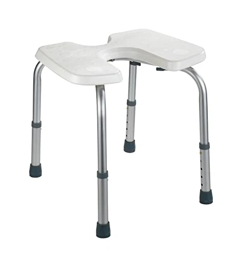 WENKO Sgabello doccia Secura - Sgabello per doccia con apertura igienica, portata 120 kg, Plastica, 46 x 36-46 x 53.5 cm,...
