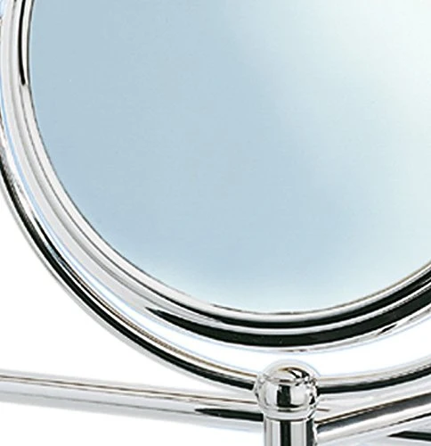WENKO Specchio da bagno parete Deluxe - regolabile altezza, orientabile, superficie specchiante ø 19 cm 500 % ingrandiment...