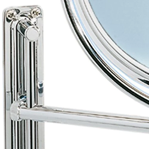 WENKO Specchio da bagno parete Deluxe - regolabile altezza, orientabile, superficie specchiante ø 19 cm 500 % ingrandiment...