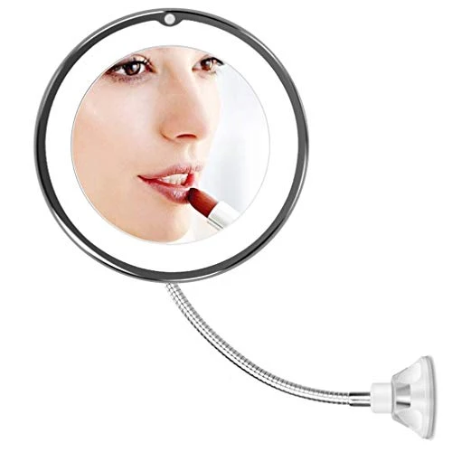 WENYOG Specchio Trucco Specchio per Il Trucco Specchio Flessibile con specchi di vanità Leggera 10x Specchi da ingrandimen...