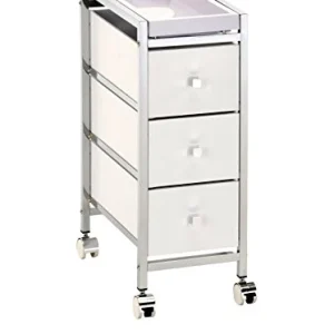 Wink Design Baldo 3/C Cassettiera con Ruote, Legno, Bianco, 22x39.5x58 cm
