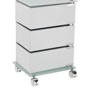 Wink design, Green Bay, Cassettiera con Ruote, MDF, Bianco