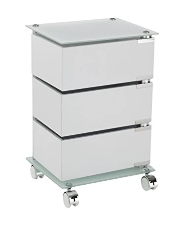 Wink design, Green Bay, Cassettiera con Ruote, MDF, Bianco