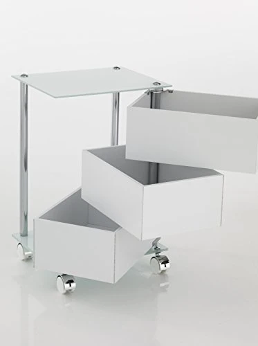 Wink design, Green Bay, Cassettiera con Ruote, MDF, Bianco