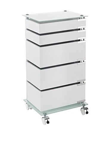 Wink design, High Point, Cassettiera con Ruote, MDF, Bianco