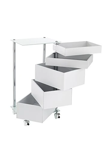 Wink design, High Point, Cassettiera con Ruote, MDF, Bianco