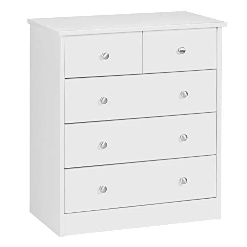 Wohnling Metalloody B01 Comò, Truciolare / Metallo, Bianco / Argento