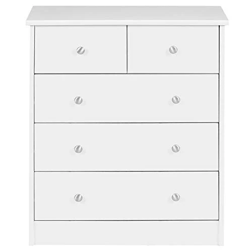 Wohnling Metalloody B01 Comò, Truciolare / Metallo, Bianco / Argento