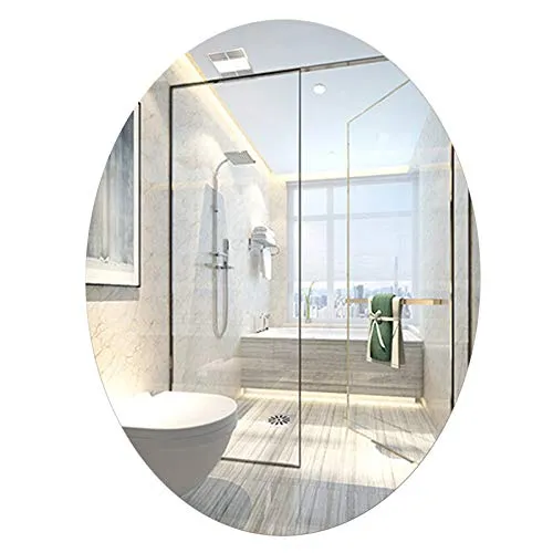 WWWRL Specchio Ovale Senza Cornice Specchio da Bagno, Specchio Cosmetico da Parete per Bagno, Vanità, Soggiorno, Specchio...
