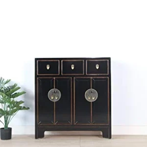 Yajutang cassettiera cinese profondità 25 cm orientale/asiatico stile nero