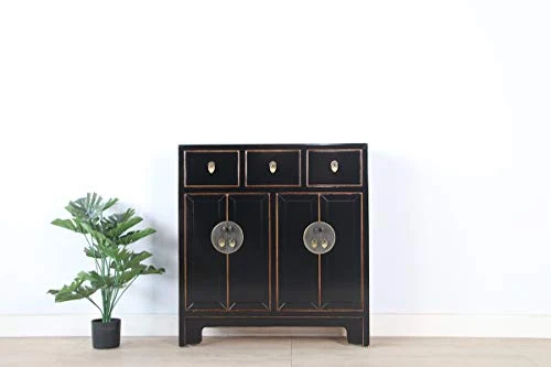 Yajutang cassettiera cinese profondità 25 cm orientale/asiatico stile nero