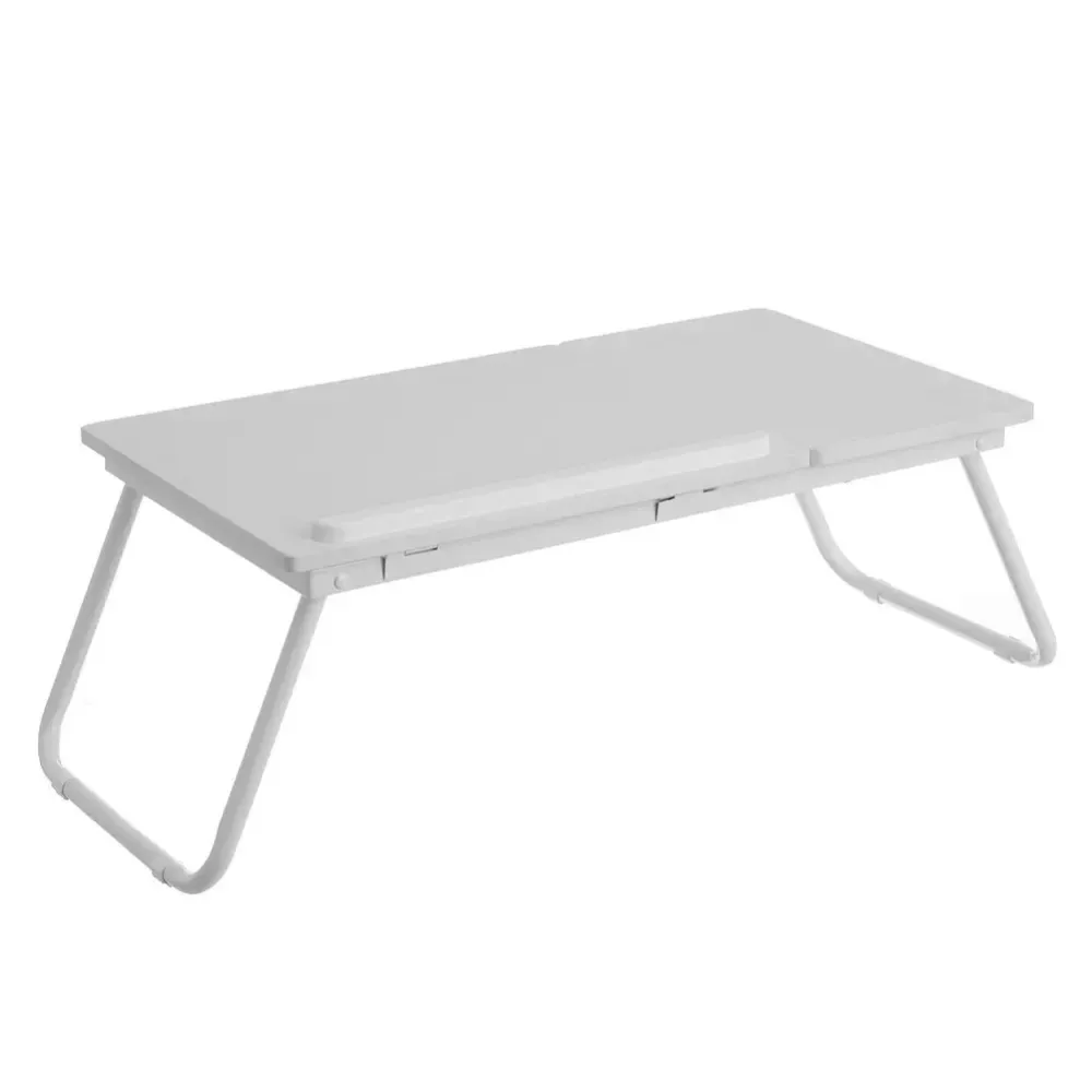 Tavolino Vassoio da Letto Divano per Notebook PC Tablet Pieghevole Leggio Bianco