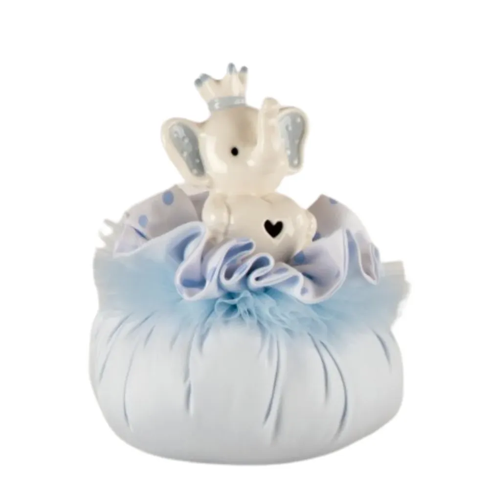 POUF ELEFANTINO CELESTE L'INFINITO BOMBONIERE | porcellana | Ø15x21cm