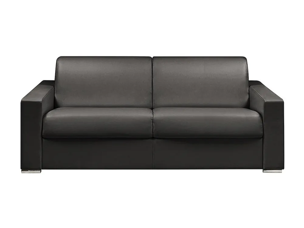Divano letto 4 posti ribalta con materasso 14 cm - Similpelle Nero CALITO per Tagliaerba Spinta