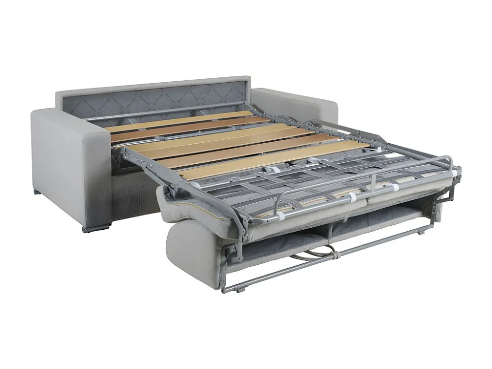 Divano letto 4 posti ribalta con materasso 14 cm - Similpelle Nero CALITO per Tagliaerba Spinta