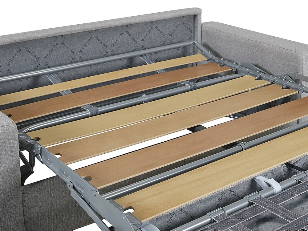 Divano letto ribalta 4 posti 14 cm similpelle Grigio CALITO con 6 Mesi di Garanzia
