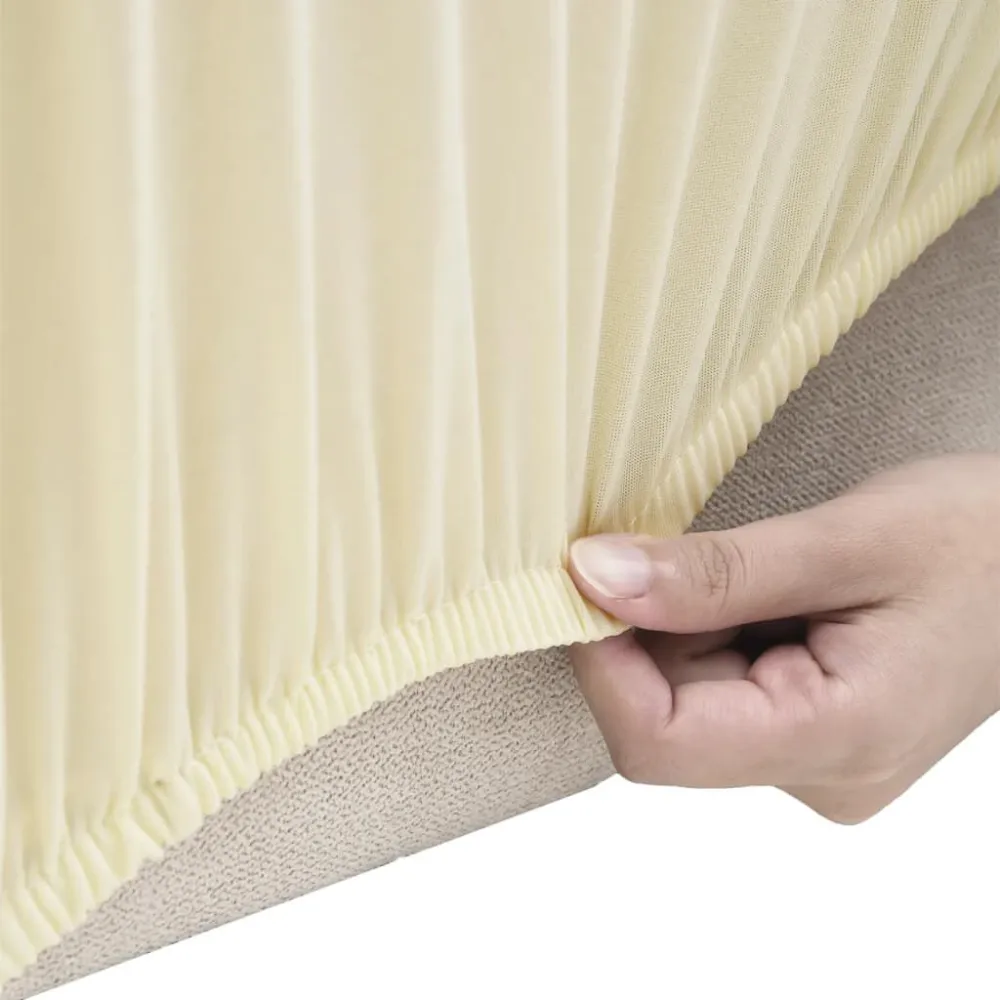 Fodera Elasticizzata Divano 4 Posti Jersey Poliestere Crema Acciaio al Carbonio