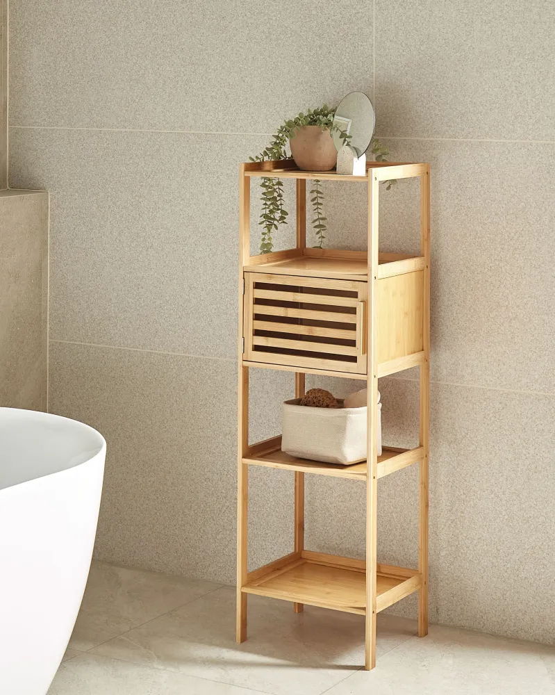 Armadietto bagno legno di bambù chiaro LAFAYETTE