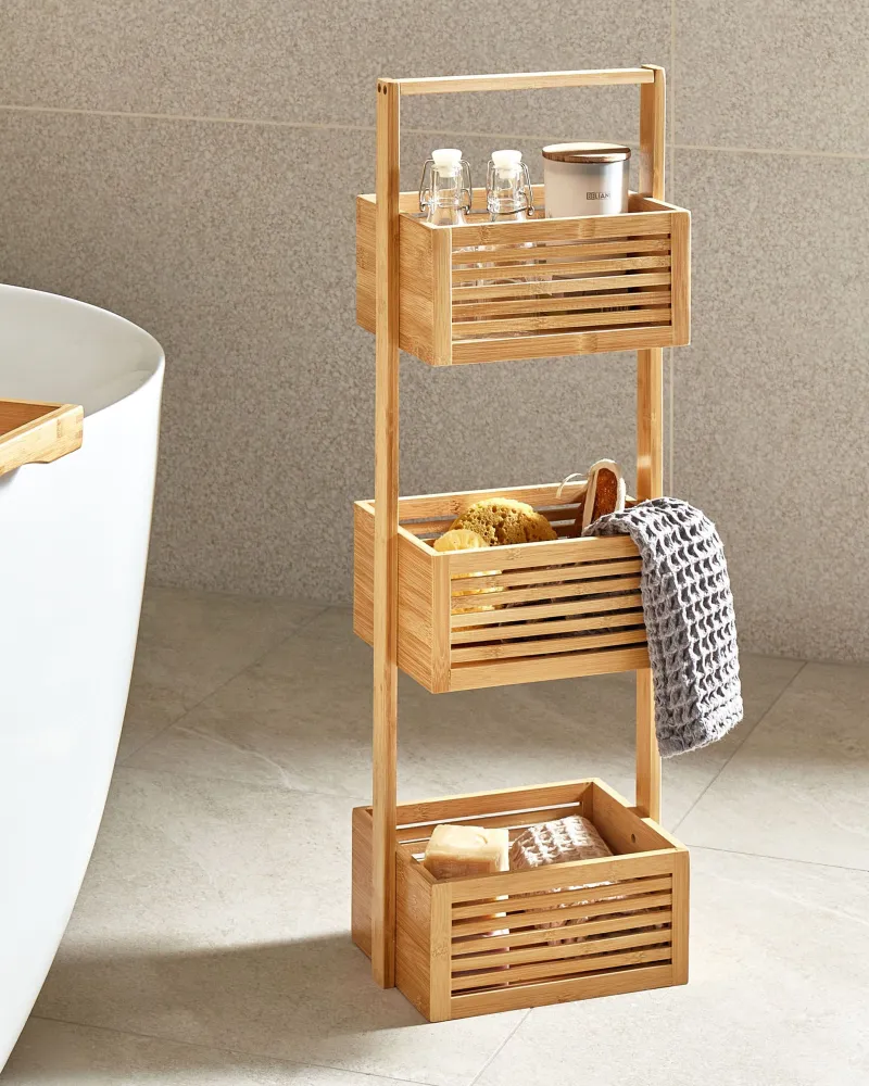 Armadietto da bagno legno di bambù chiaro WAVERLY