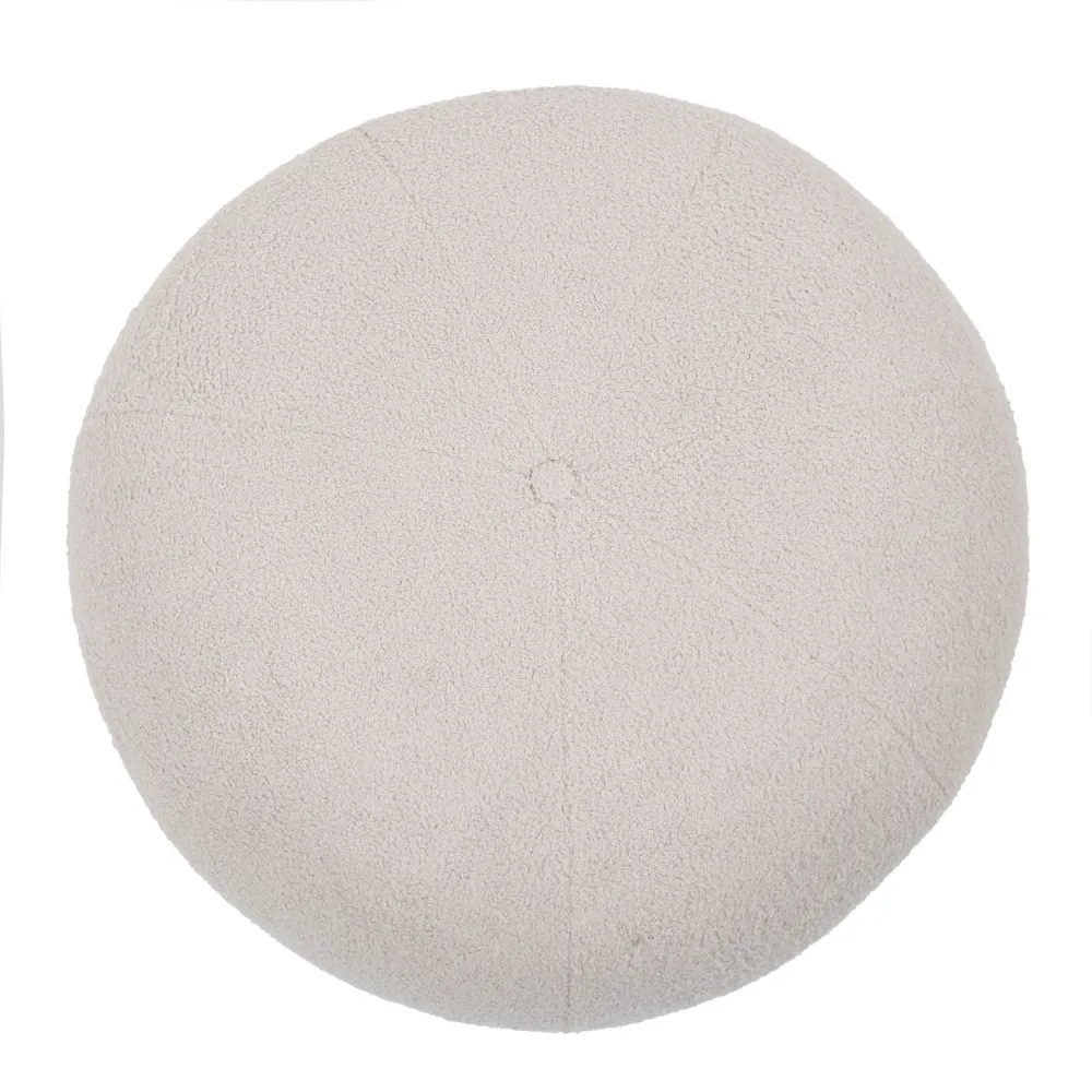 Pouf rotondo stile cocooning Ø55cm Kapilou Tessuto Beige