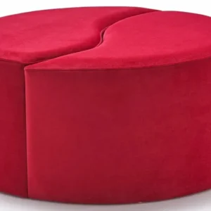 Set di 2 pouf puzzle Ratsel L43xH40cm Velluto rosso
