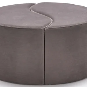 Set di 2 pouf puzzle Ratsel L43xH40cm Velours Taupe