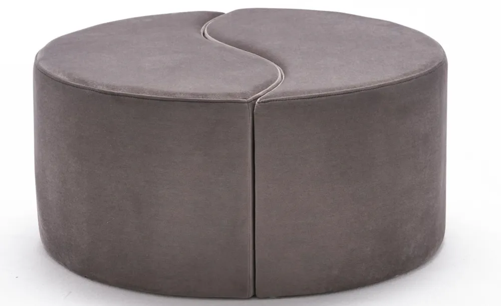 Set di 2 pouf puzzle Ratsel L43xH40cm Velours Taupe