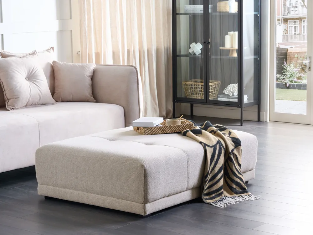 Ottomano tessuto beige TORPO