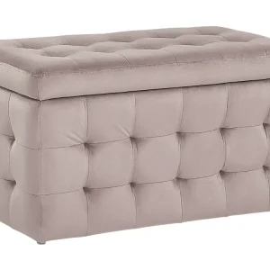 Pouf ottomano con contenitore velluto rosa MICHIGAN