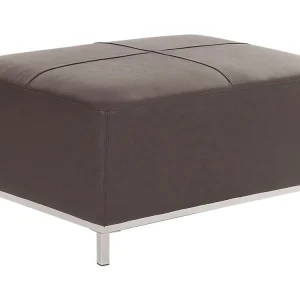 Pouf poggiapiedi ottomano pelle marrone OSLO