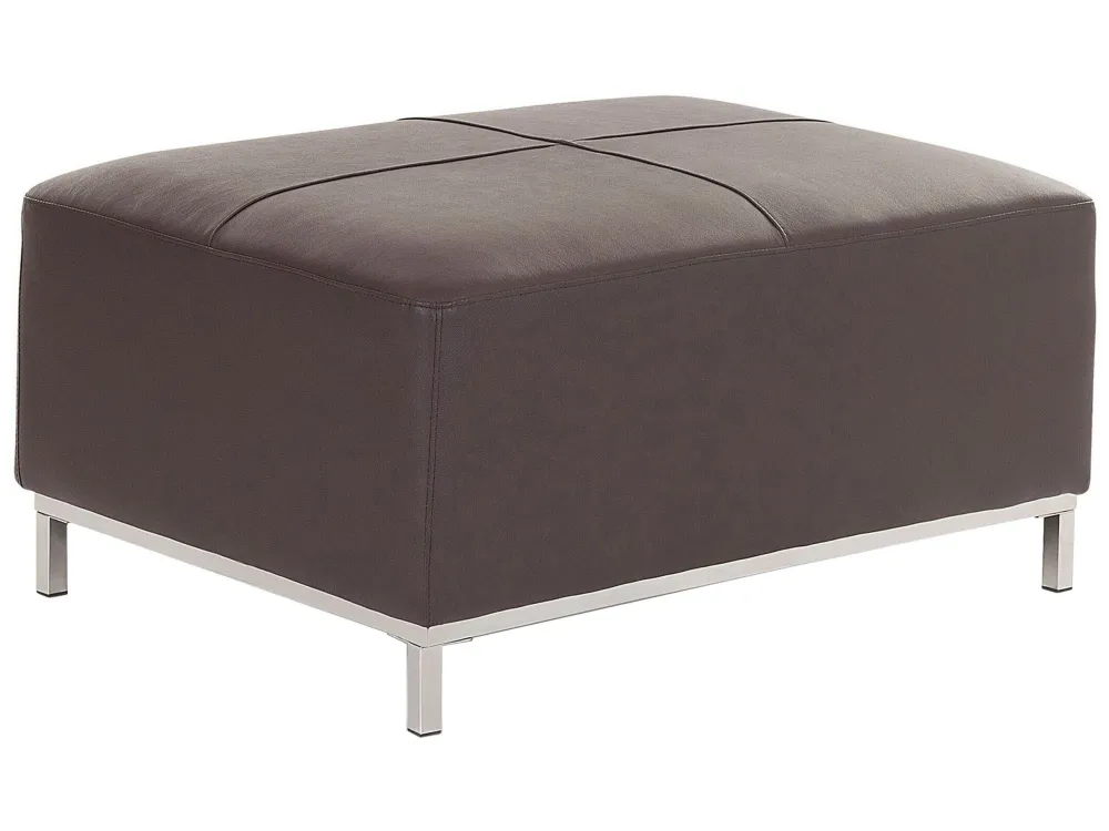Pouf poggiapiedi ottomano pelle marrone OSLO