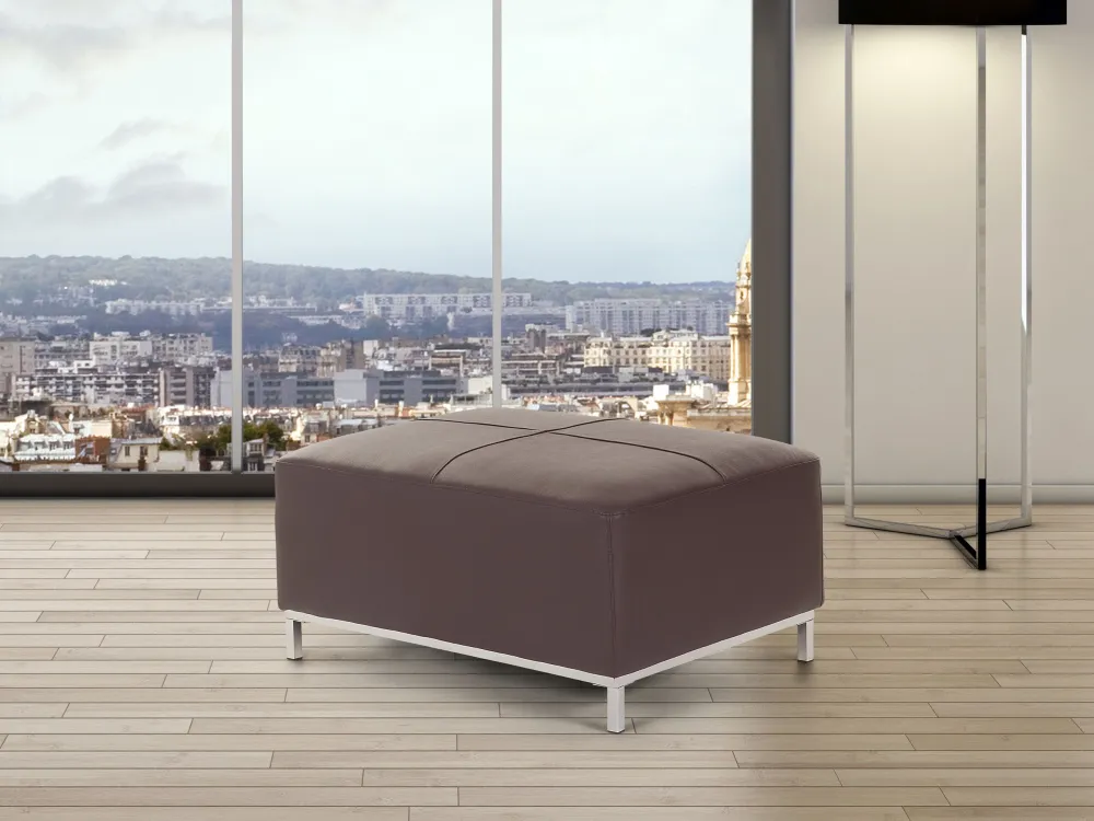 Pouf poggiapiedi ottomano pelle marrone OSLO