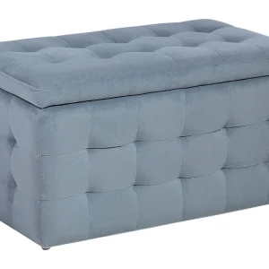 Ottomano contenitore MICHIGAN Grigio chiaro Velluto