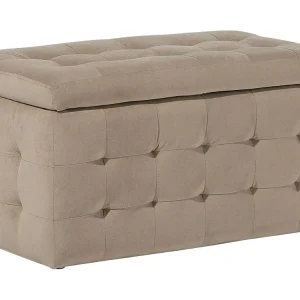 Pouf ottomano con contenitore velluto marrone chiaro MICHIGAN