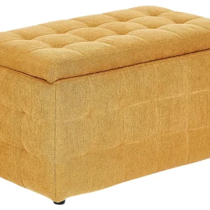 Pouf tessuto giallo con contenitore MICHIGAN