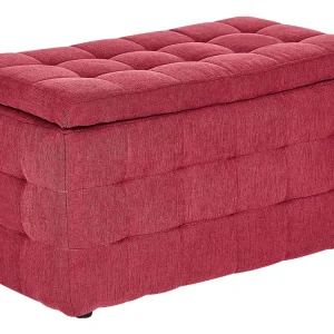 Pouf tessuto rosso con contenitore MICHIGAN