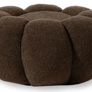 Pouf fiori Arielina Tessuto bouclette marrone