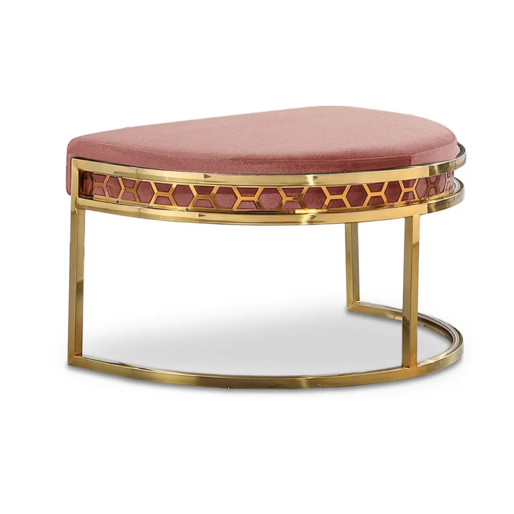 Pouf / poggiapiedi Honey Velluto rosa