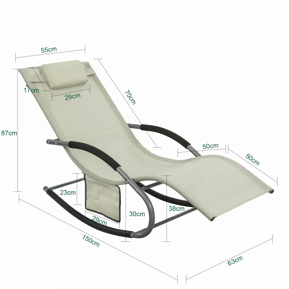 SoBuy 2 x Sdraio dondolo con poggiatesta 63x150x87cm OGS28-MIX2