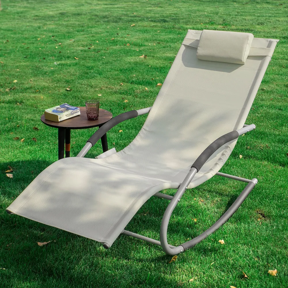SoBuy 2 x Sdraio dondolo con poggiatesta 63x150x87cm OGS28-MIX2