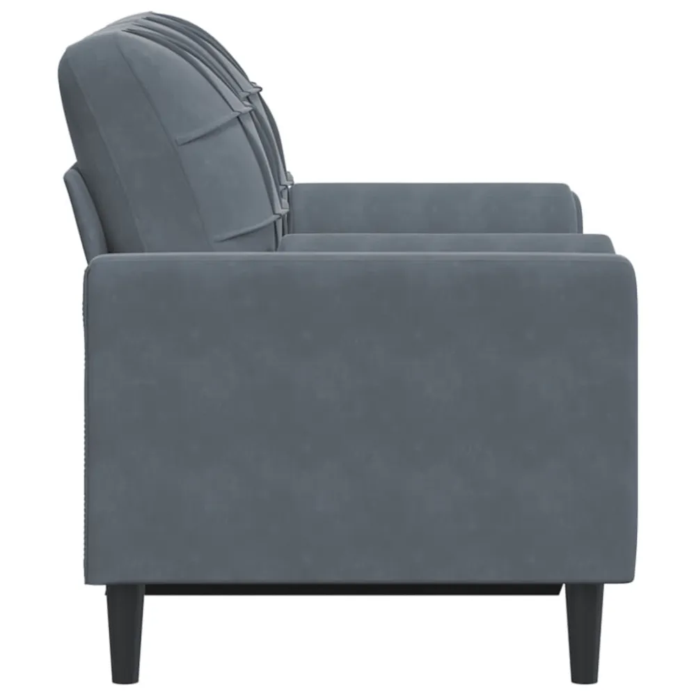 Divano 2 Posti con Cuscini Grigio Scuro 120 cm Velluto
